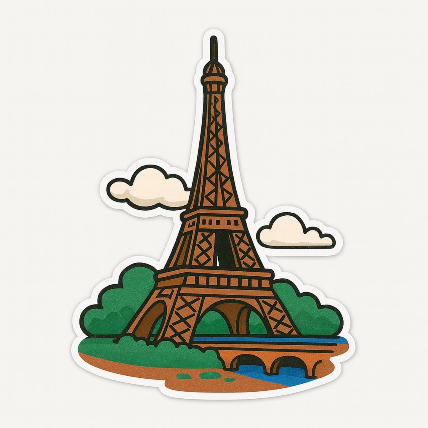 France Landmark Stickers: Eiffel Tower, Louvre, Moulin Rouge-Anastasi Gifts