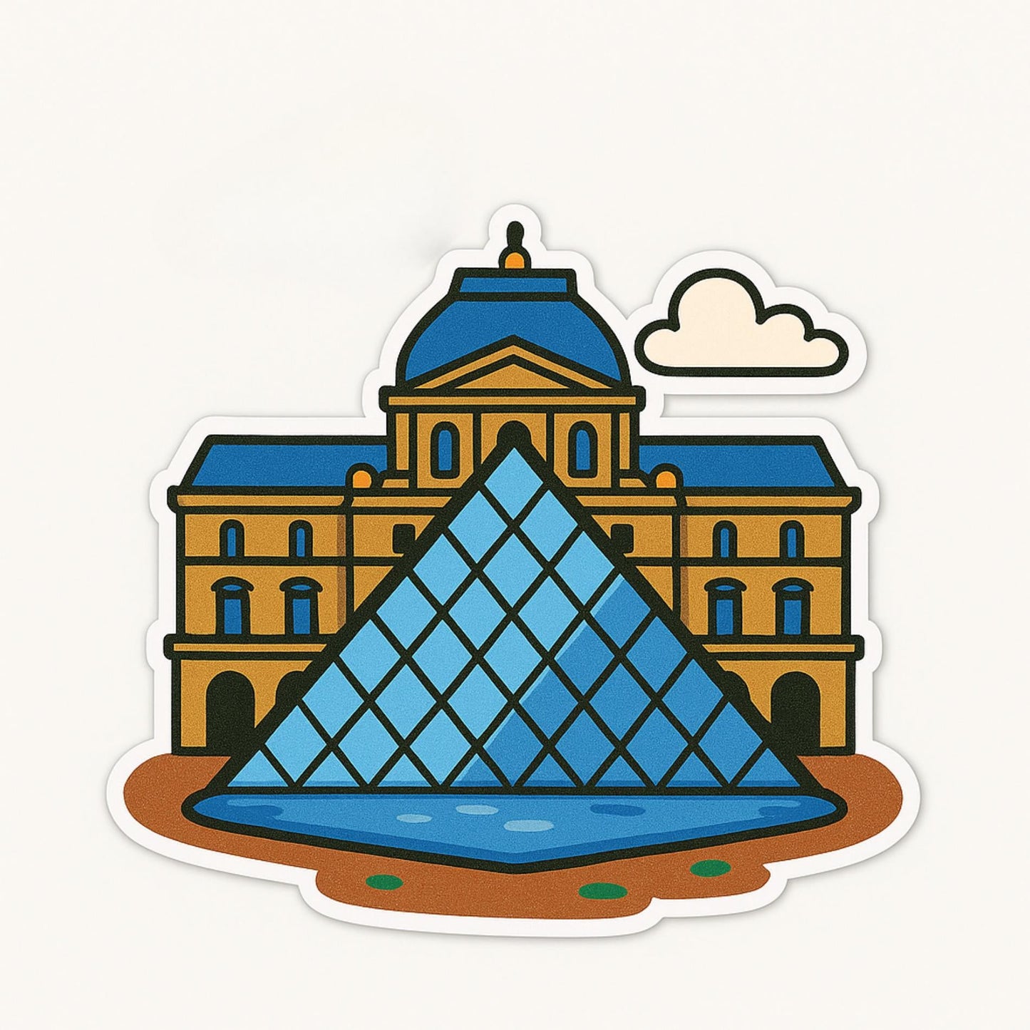 France Landmark Stickers: Eiffel Tower, Louvre, Moulin Rouge-Anastasi Gifts