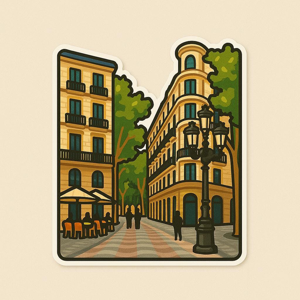 Barcelona Iconic Sticker - Park Gell, La Rambla Street, La Sagrada Famlia, Casa Batll-Anastasi Gifts