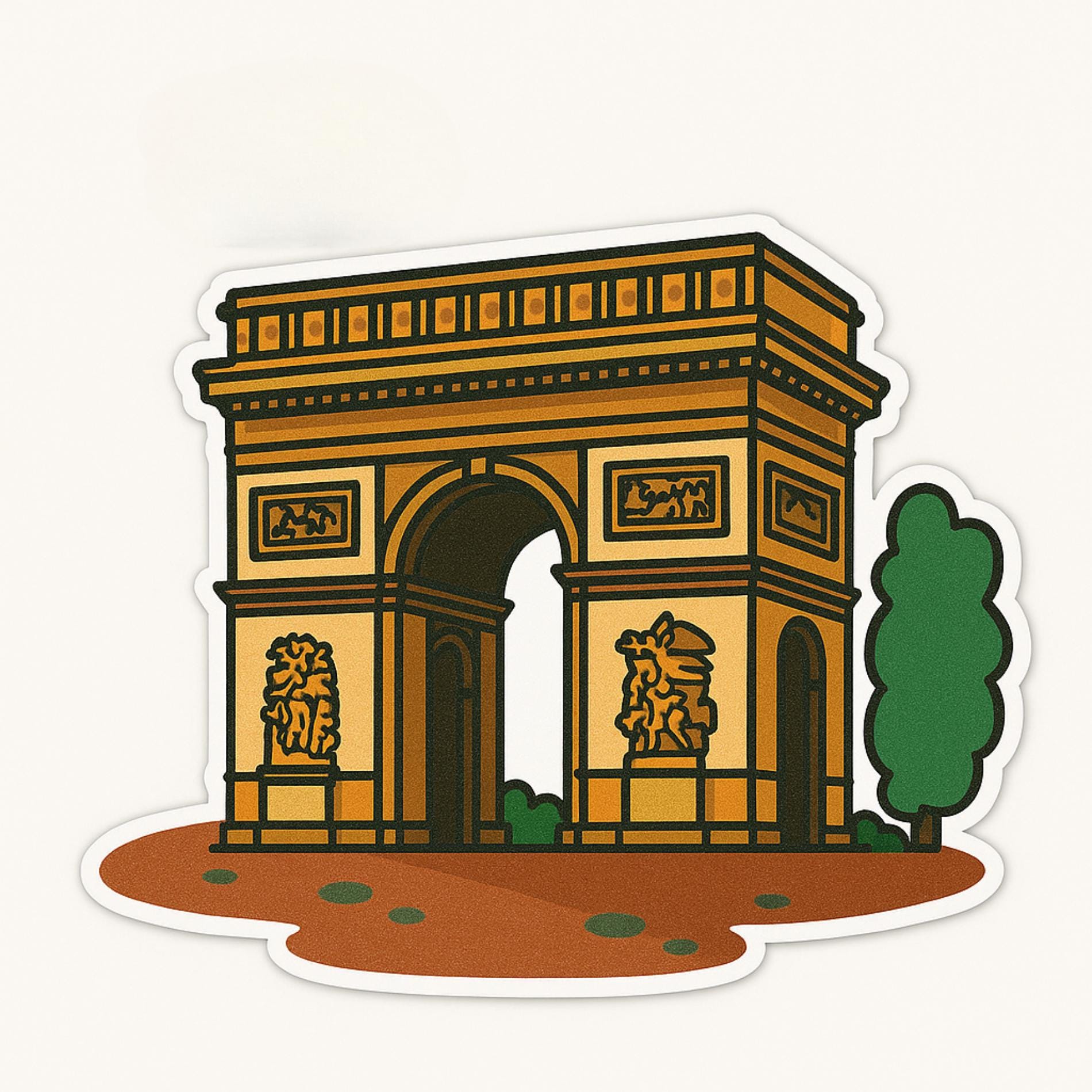 France Landmark Stickers: Eiffel Tower, Louvre, Moulin Rouge-Anastasi Gifts