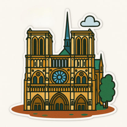 France Landmark Stickers: Eiffel Tower, Louvre, Moulin Rouge-Anastasi Gifts
