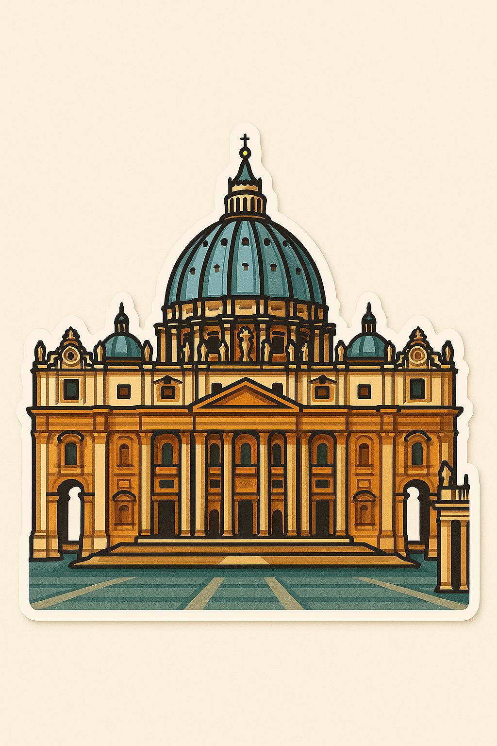 Rome Iconic Stickers | Italy Travel Stickers | Colosseum, Trevi Fountain, Pantheon, St. Peters Basilica, Spanish Steps| European Landmark-Anastasi Gifts