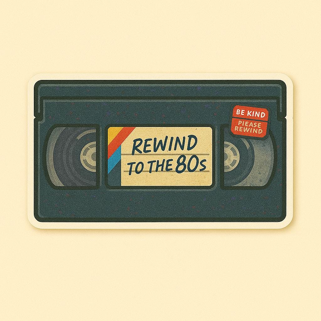 1980s Iconic Stickers Rewind to the 80s - Cassette Tape Walkman Roller Skates VHS Arcade Boombox-Anastasi Gifts