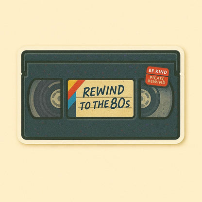 1980s Iconic Stickers Rewind to the 80s - Cassette Tape Walkman Roller Skates VHS Arcade Boombox-Anastasi Gifts