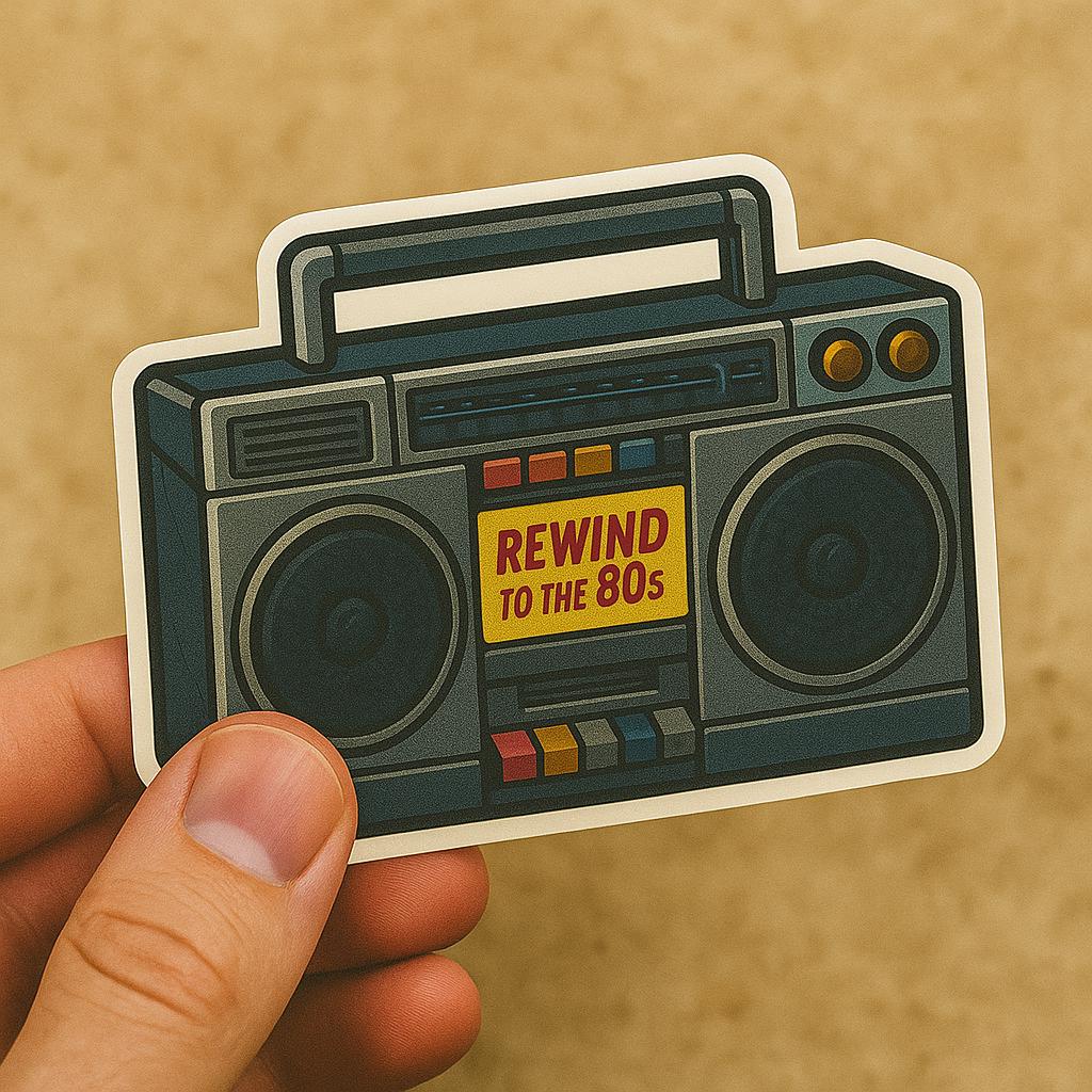 1980s Iconic Stickers Rewind to the 80s - Cassette Tape Walkman Roller Skates VHS Arcade Boombox-Anastasi Gifts