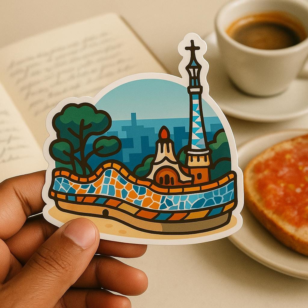 Barcelona Iconic Sticker - Park Gell, La Rambla Street, La Sagrada Famlia, Casa Batll-Anastasi Gifts