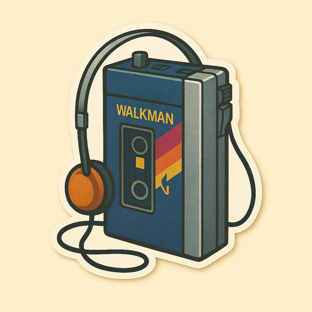 1980s Iconic Stickers Rewind to the 80s - Cassette Tape Walkman Roller Skates VHS Arcade Boombox-Anastasi Gifts
