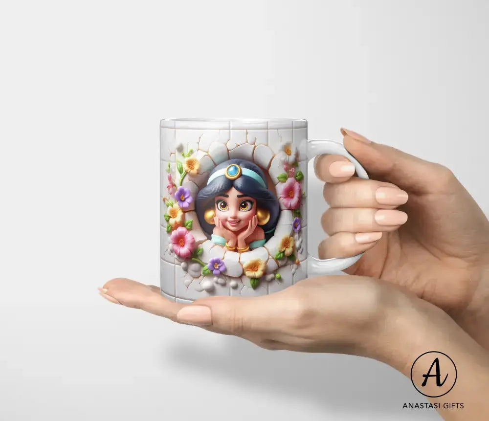 Jasmine (Aladdin) - Ceramic Mugs - Vibrant 3D Printed-Anastasi Gifts