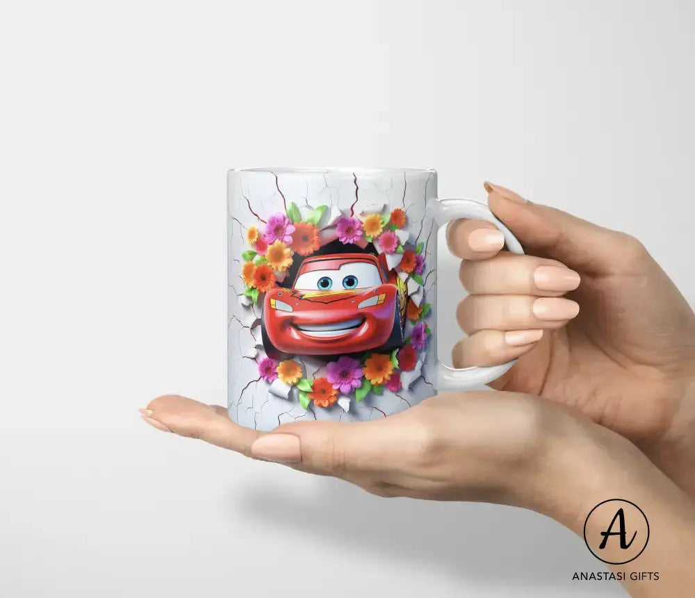 Lightning McQueen (Cars) - Ceramic Mugs - Vibrant 3D Printed-Anastasi Gifts