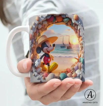Mickey & Minnie Vacation - Ceramic Mugs - Vibrant 3D Print-Anastasi Gifts