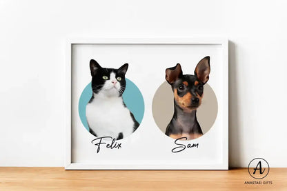 Modern Pet Portraits - Framed-Anastasi Gifts