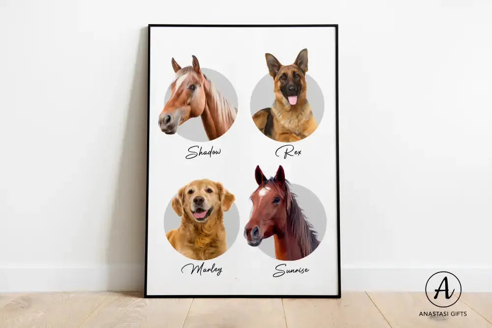 Modern Pet Portraits - Framed-Anastasi Gifts