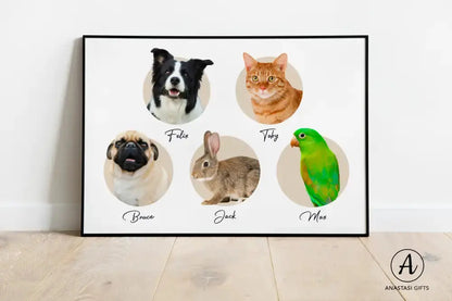 Modern Pet Portraits - Framed-Anastasi Gifts