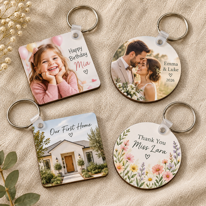 Personalised occasion keychains for birthday wedding new home and teacher gifts