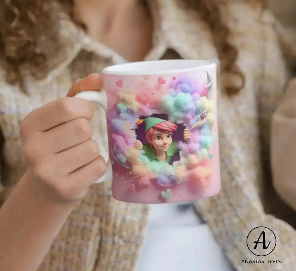 Peter Pan - 3D-Effect Ceramic Mugs | Whimsical Neverland Decor-Anastasi Gifts