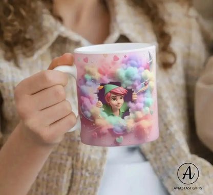 Peter Pan - 3D-Effect Ceramic Mugs | Whimsical Neverland Decor-Anastasi Gifts