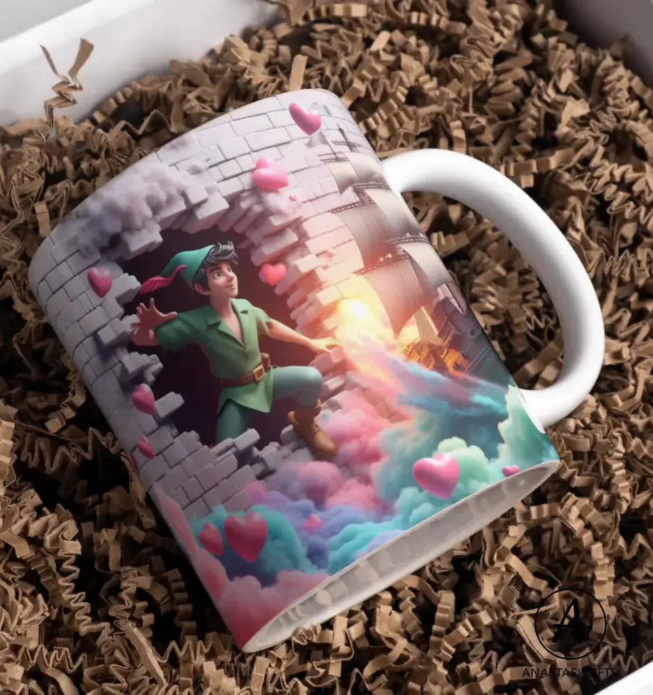 Peter Pan - 3D-Effect Ceramic Mugs | Whimsical Neverland Decor-Anastasi Gifts