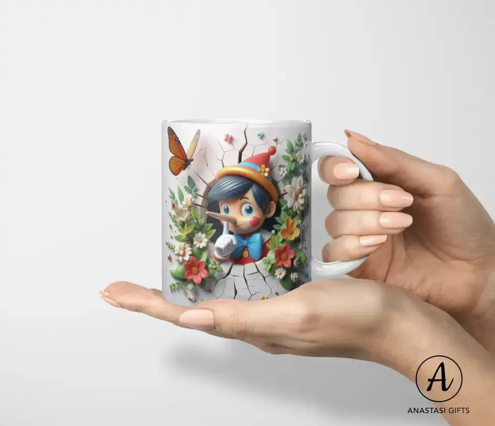 Pinocchio - Ceramic Mugs - Vibrant 3D Printed-Anastasi Gifts