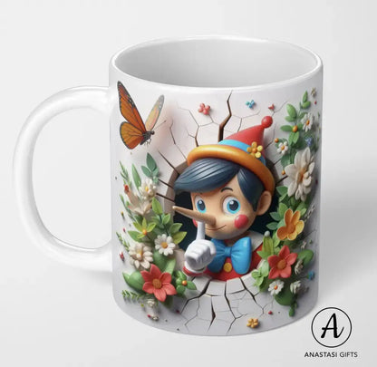 Pinocchio - Ceramic Mugs - Vibrant 3D Printed-Anastasi Gifts