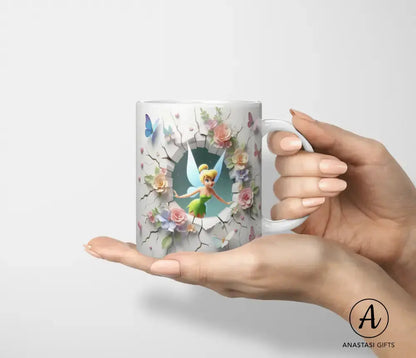 Tinkerbell Ceramic Mug - Vibrant 3D Printed Design-Anastasi Gifts