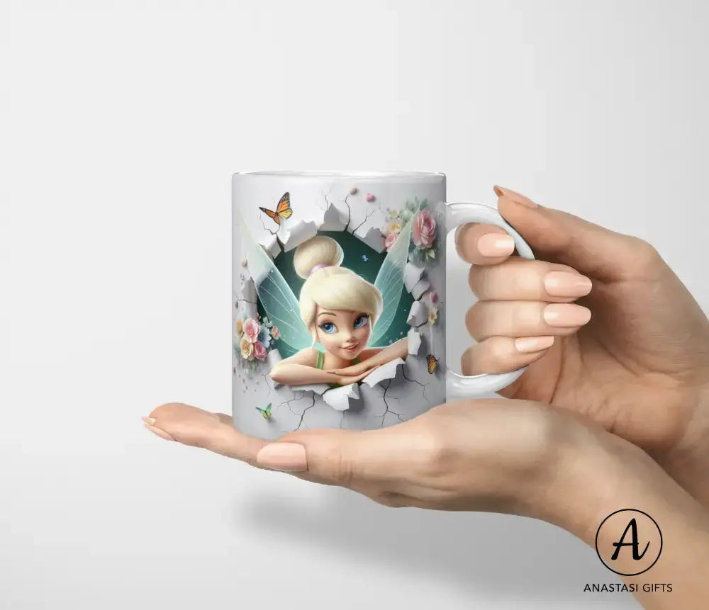 Tinkerbell Ceramic Mug - Vibrant 3D Printed Design-Anastasi Gifts
