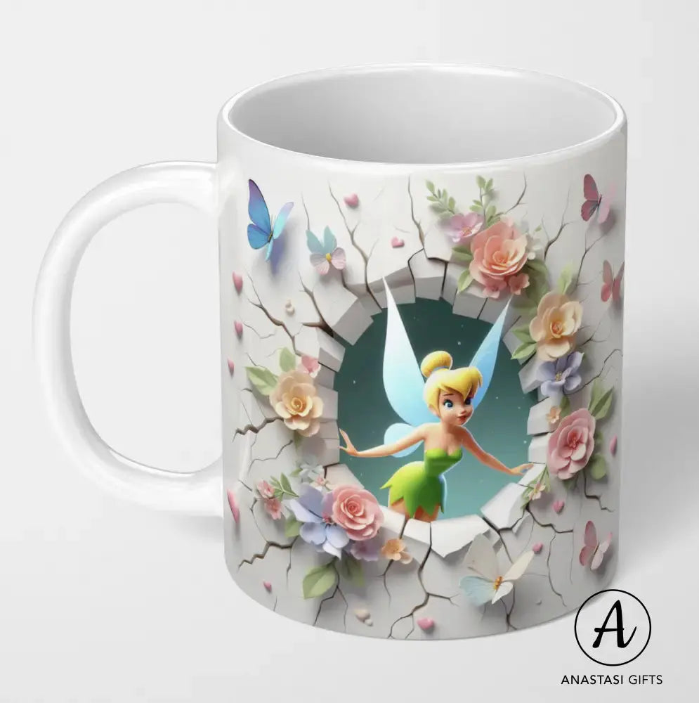 Tinkerbell Ceramic Mug - Vibrant 3D Printed Design-Anastasi Gifts
