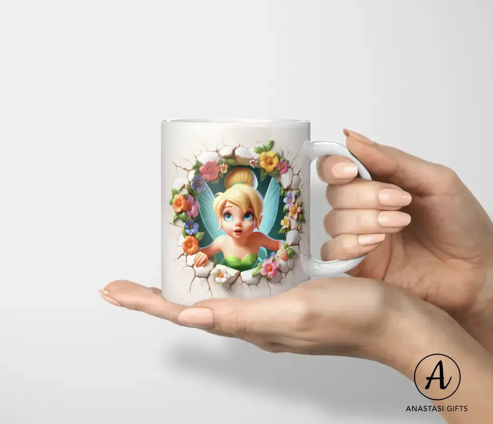 Tinkerbell Ceramic Mug - Vibrant 3D Printed Design-Anastasi Gifts