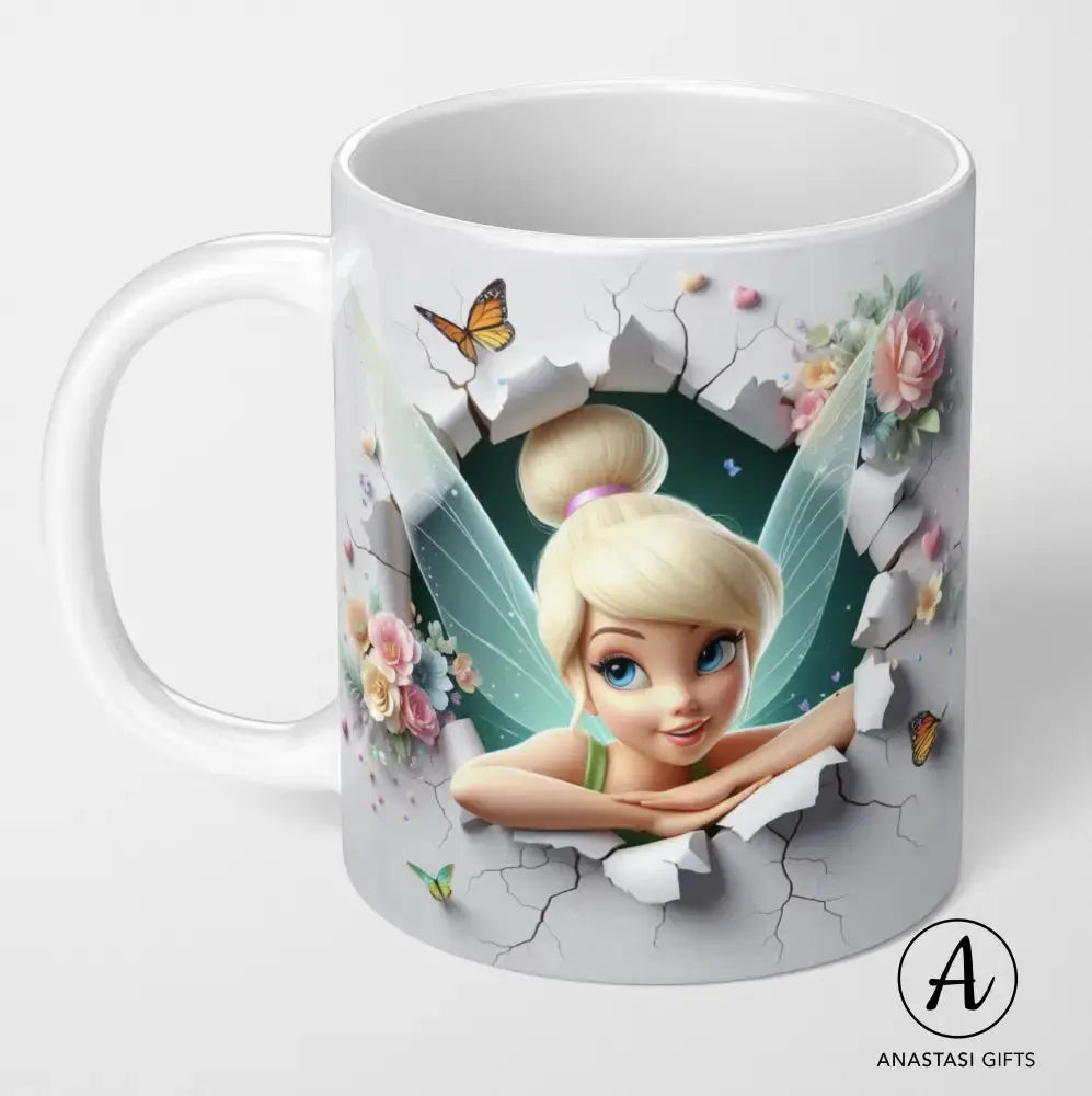 Tinkerbell Ceramic Mug - Vibrant 3D Printed Design-Anastasi Gifts