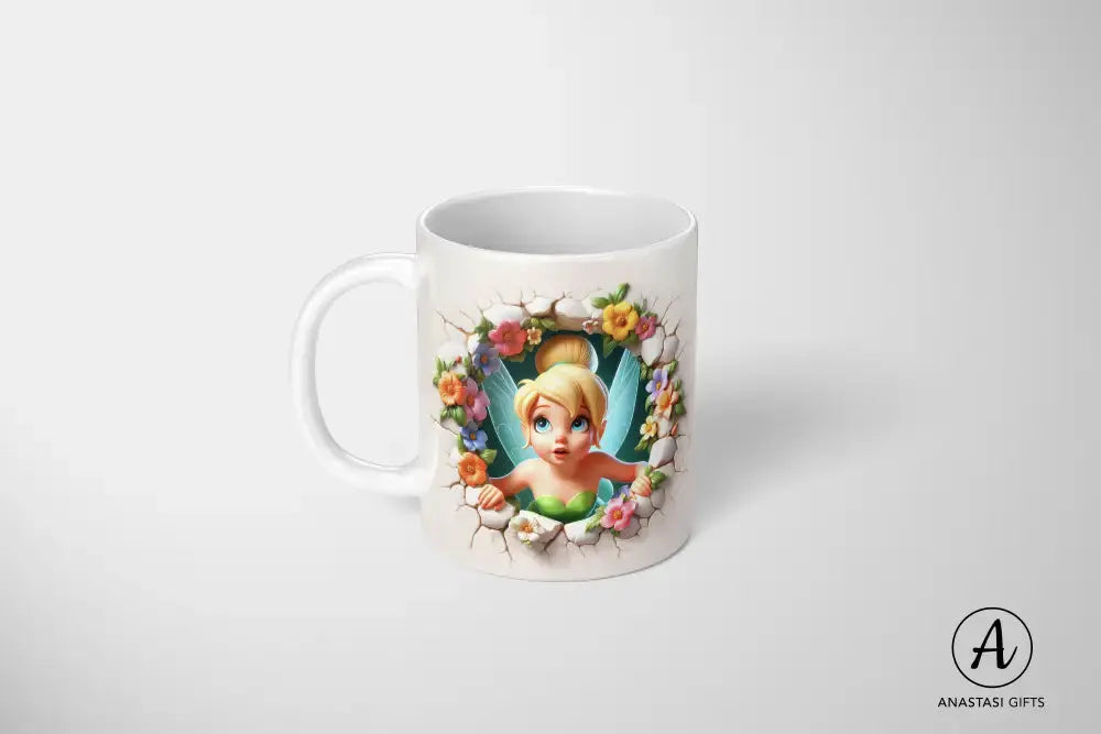 Tinkerbell Ceramic Mug - Vibrant 3D Printed Design-Anastasi Gifts